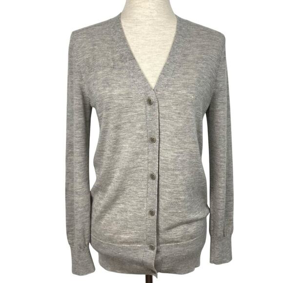 BURBERRY Cashmere Button Down V-neck Cardigan in Grey - Size S - Picture 1 of 10